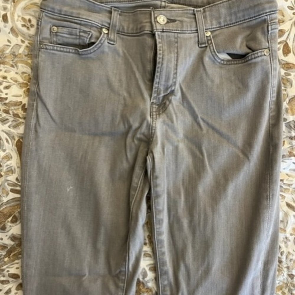 7 for all mankind gray skinny jeans